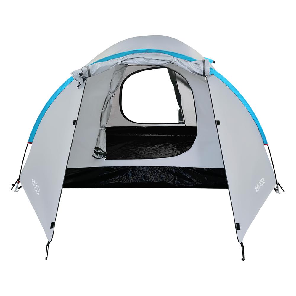 NILS CAMP Rocker Zelt für 3 Personen in Grau - Campingzelt mit Vorraum für Outdoor, Trekking & Camping
