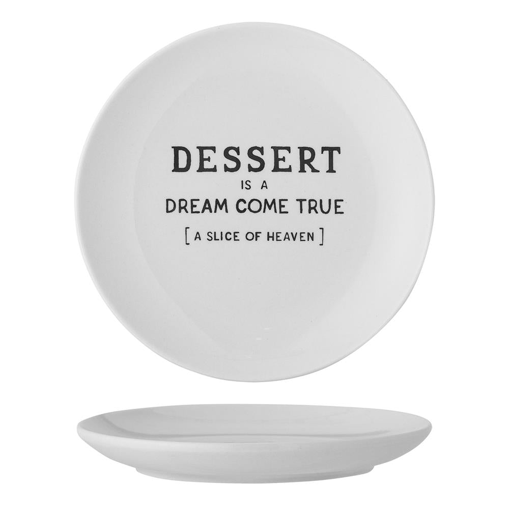 Bloomingville Wendy Teller weiß D15 cm aus Steingut – Dessertteller für Küche & Tischdeko