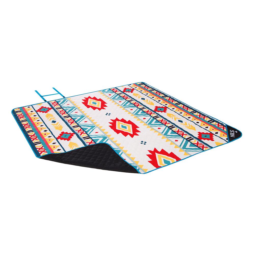 NILS CAMP Picknickdecke Aztec 195x200 cm - Outdoor Decke für Strand, Garten & Camping