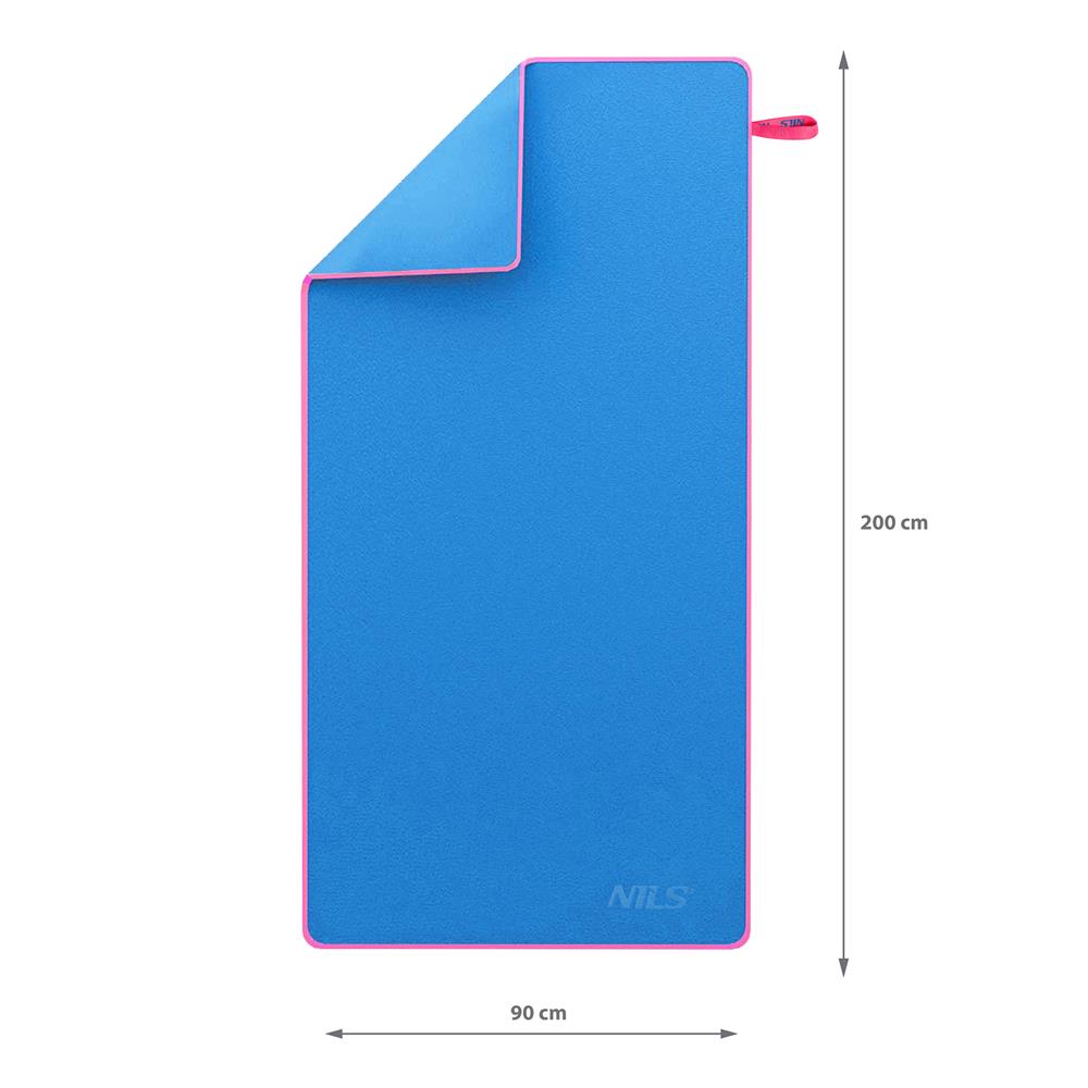 NILS Mikrofaserhandtuch 200x90 cm in Blau - schnelltrocknendes Handtuch für Camping, Strand & Sport