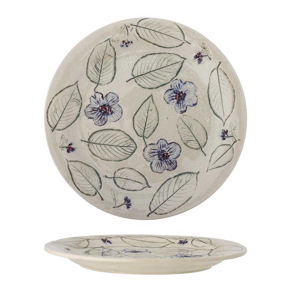 Bloomingville Marlem Tablett bunt D28 cm aus Steingut – handbemaltes Tablett für Küche & Tischdeko