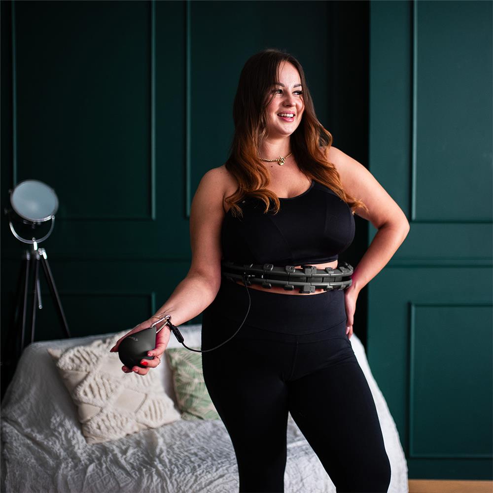 Hula Hoop Reifen Plus Size mit Gewicht und Massagefunktion Schwarz | HMS HHW12