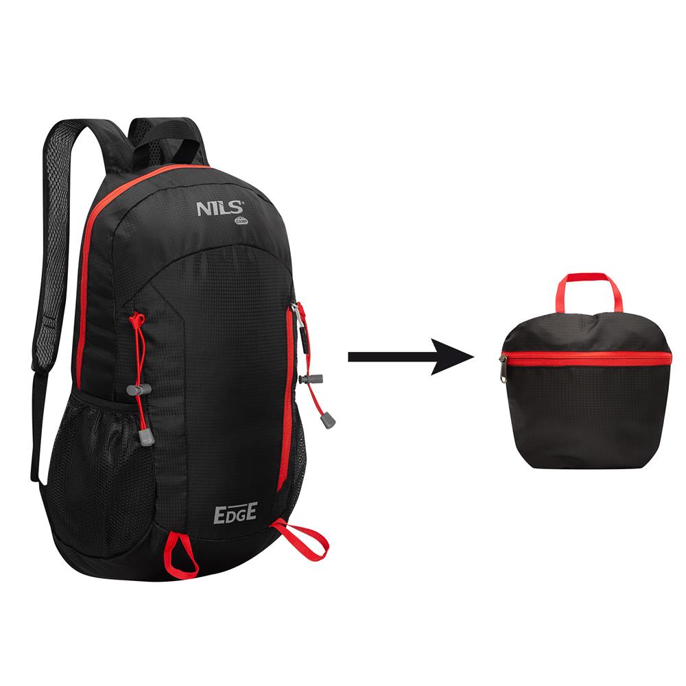 NILS CAMP Tagesrucksack Edge 22L in Schwarz - leichter Rucksack für Wandern, Radfahren & Reisen