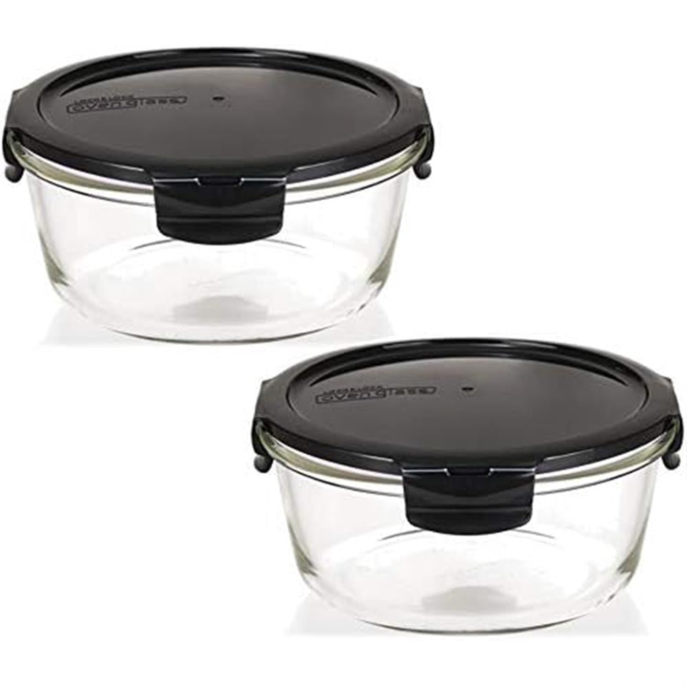 LocknLock Glas Frischhaltedosen 2er Set 950 ml - Ofenform mit Deckel, mikrowellengeeignet, auslaufsicher