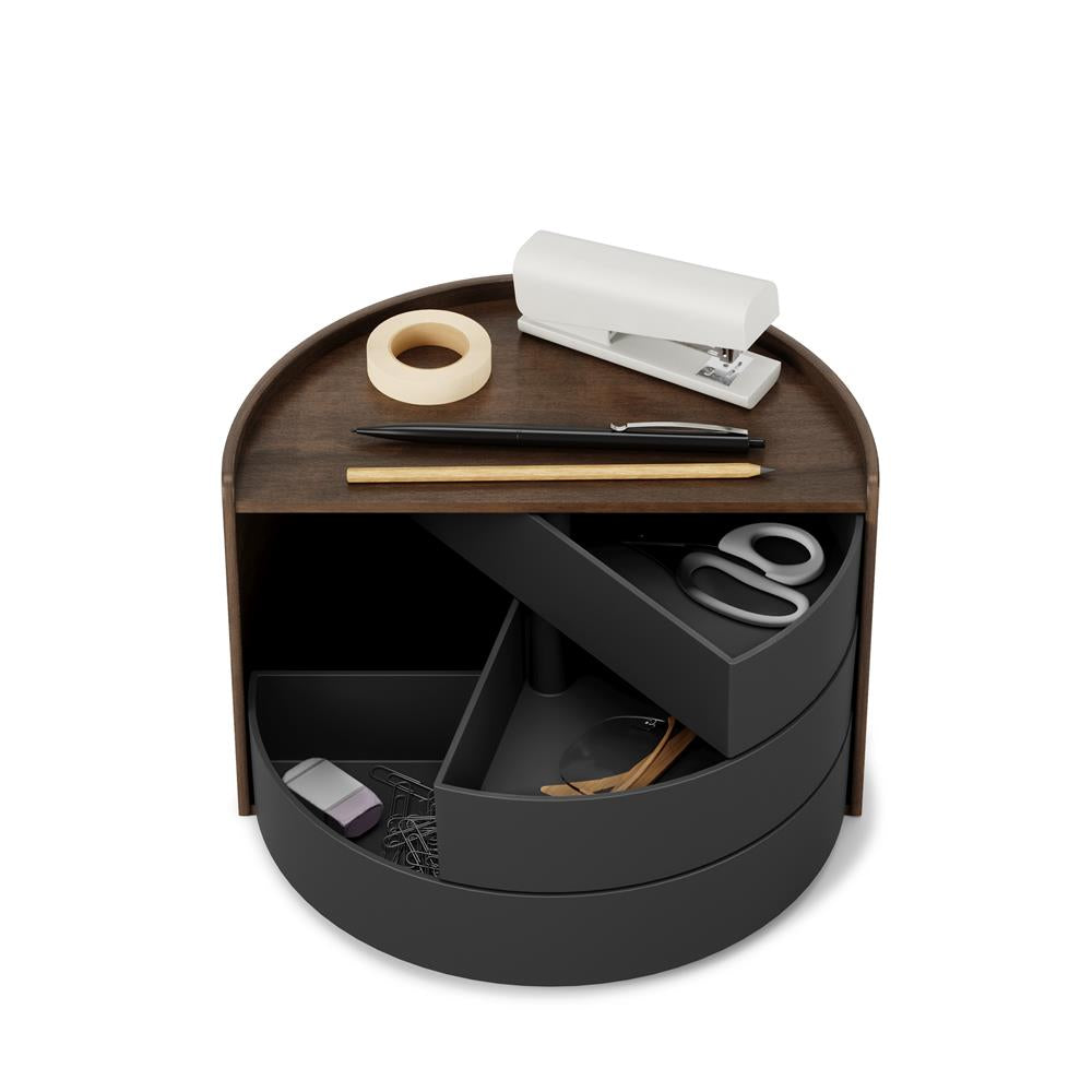 Umbra Moona Schmuckaufbewahrung 3-lagig Braun Holz Make-up Organizer