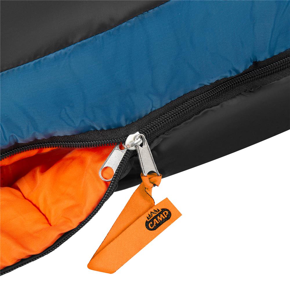 NILS CAMP Schlafsack Schwarz-Blau-Orange - Mumienschlafsack für Camping, Trekking & Outdoor