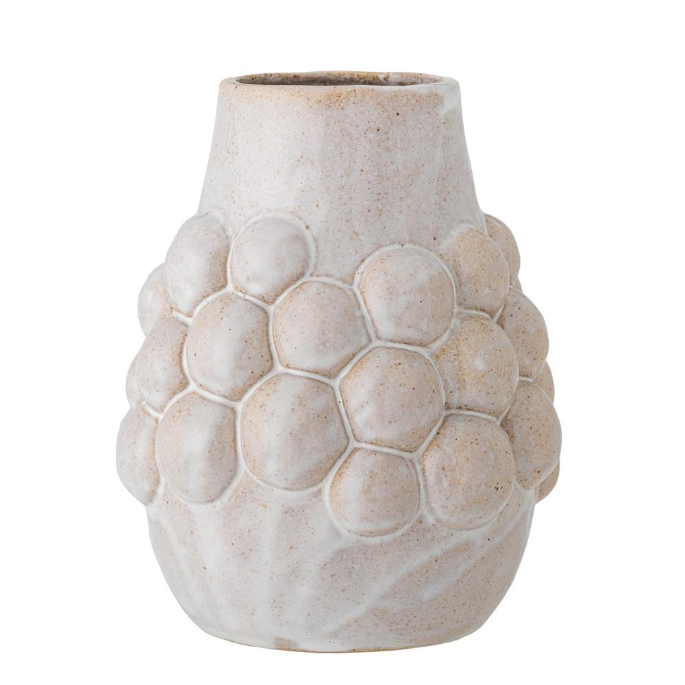 Bloomingville Poldor Vase aus Steingut in Natur – dekorative Vase für Wohnzimmer und Tischdeko
