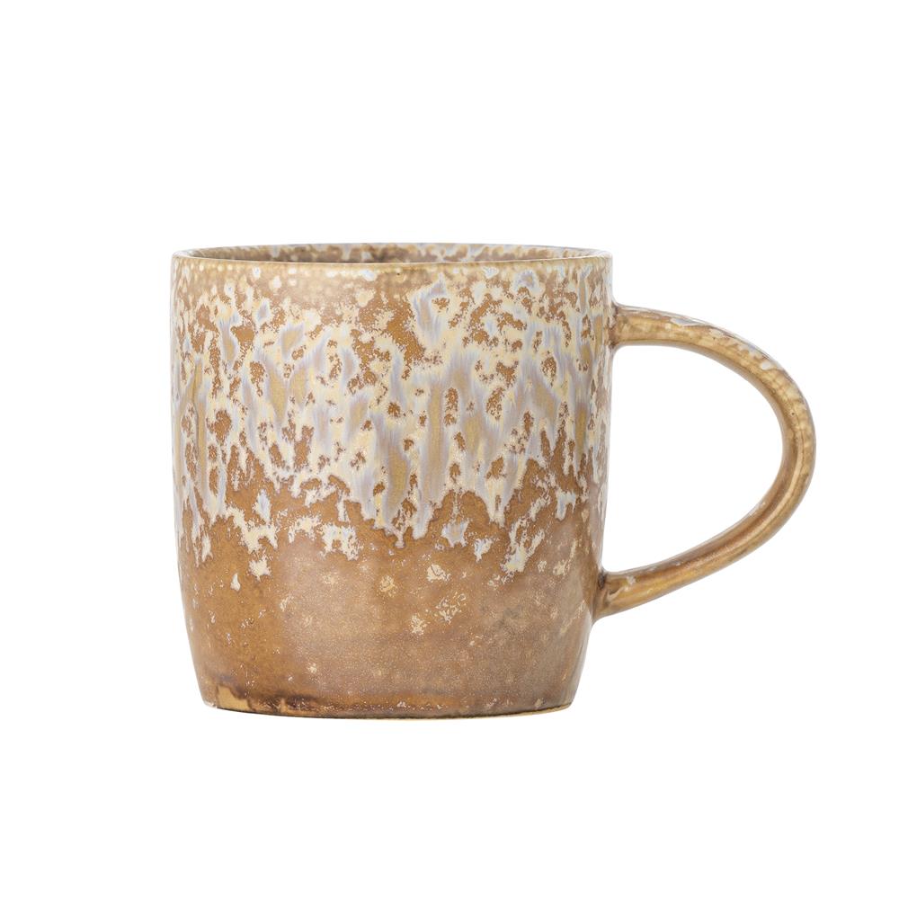 Bloomingville Milani Becher, 400 ml – Brauner Steingutbecher mit reaktiver Glasur und natürlichem Farbspiel