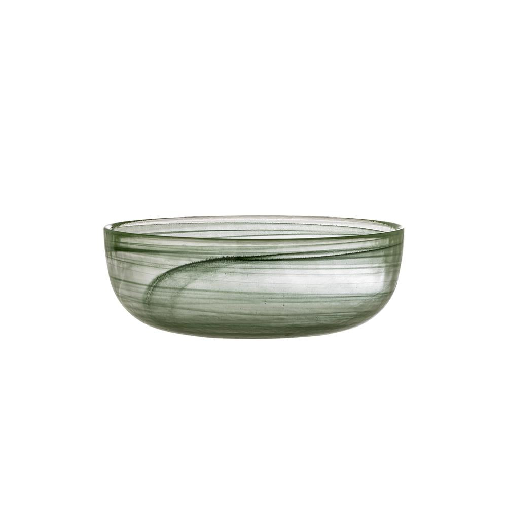Bloomingville Amelie Dekoschale grün Glas Marmoroptik 21,5 cm