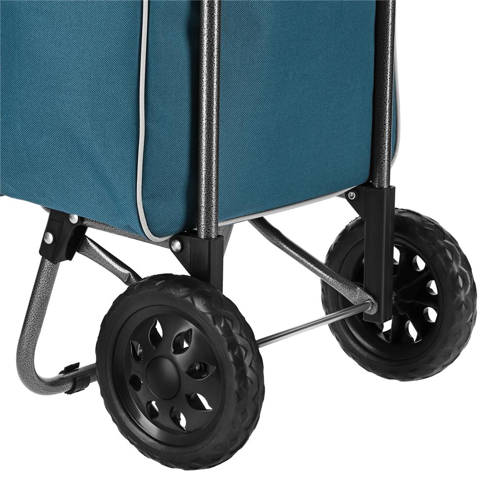 NILS CAMP Einkaufswagen 40 L türkis klappbar mit Thermofach für Einkauf Alltag Reisen