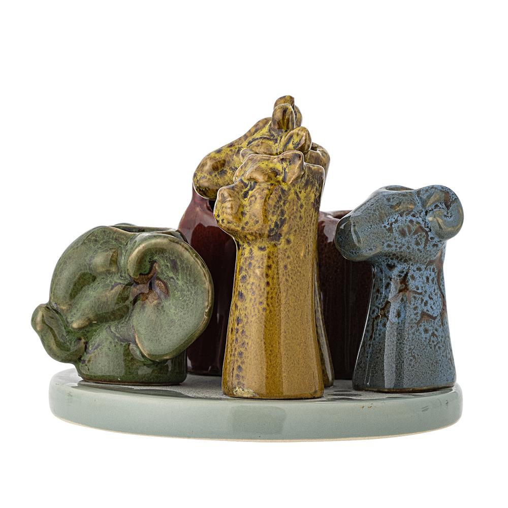 Bloomingville Piero Vase bunt - Steingut Vase mit Tierkopf Design für Wohnzimmer & Deko