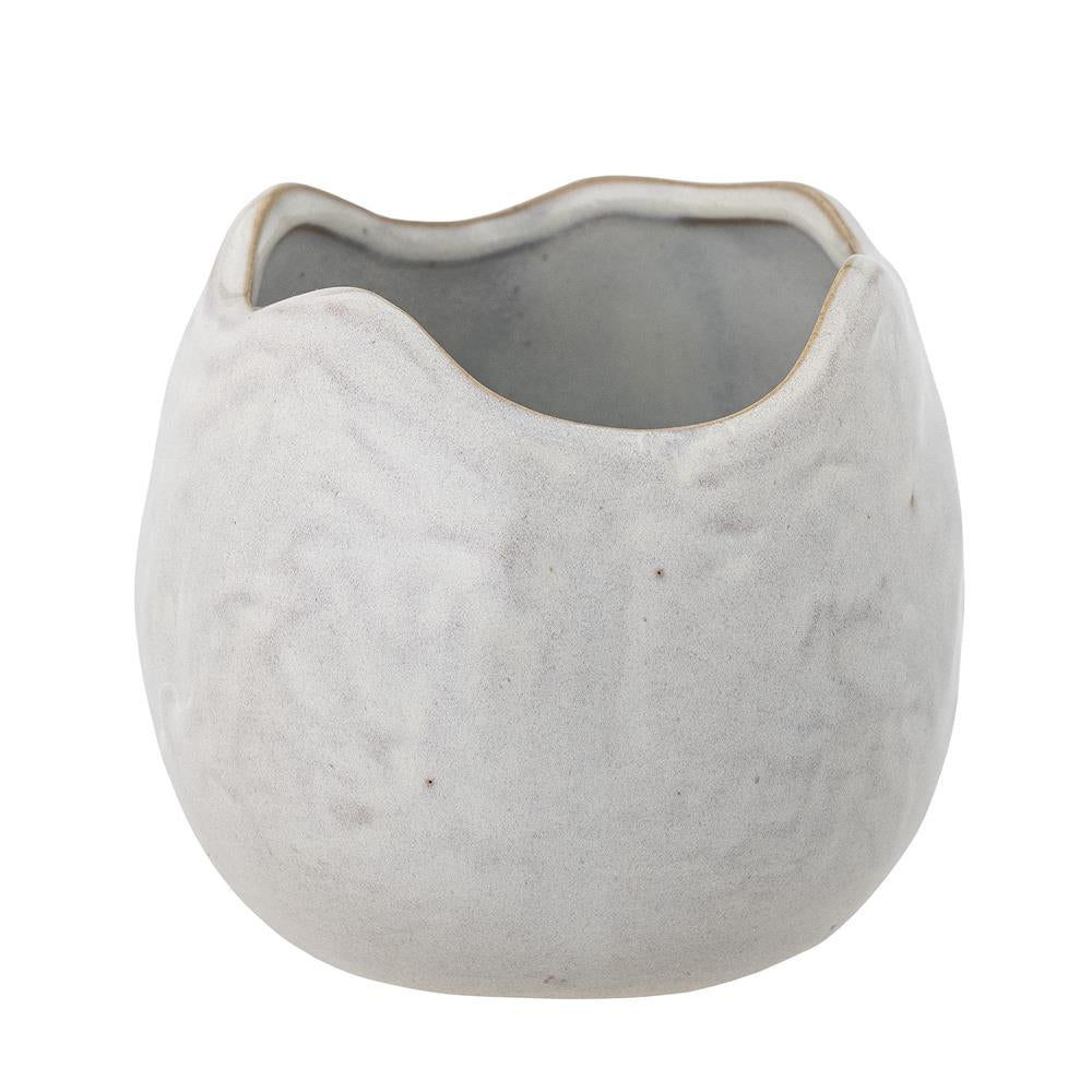 Bloomingville Pennie Blumentopf in Weiß, 11cm, aus Steingut