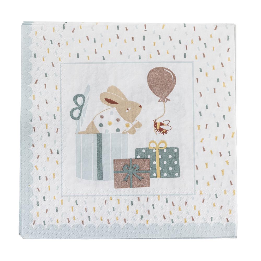 Bloomingville MINI Celebrate Servietten Blau Papier 33cm 20er Pack
