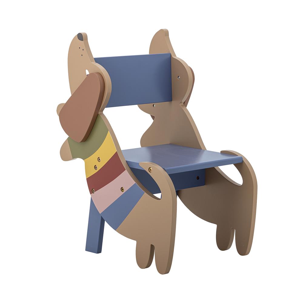 Bloomingville MINI Charlie Stuhl bunt - Kinderstuhl Hund Design Holz Stuhl Kinderzimmer Sitzmöbel