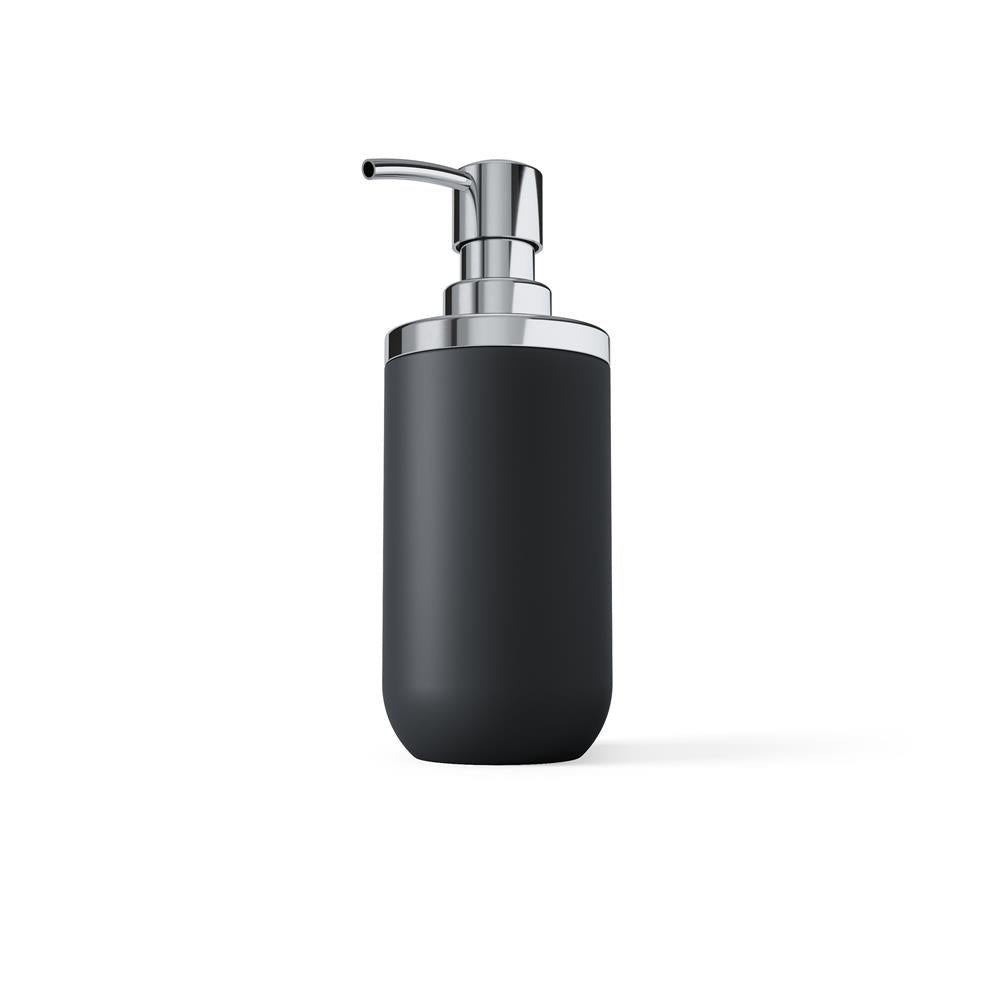 Umbra Junip Seifenspender Chrom/Schwarz Moderner Spender für Flüssigseife und Schaumseife 380 ml