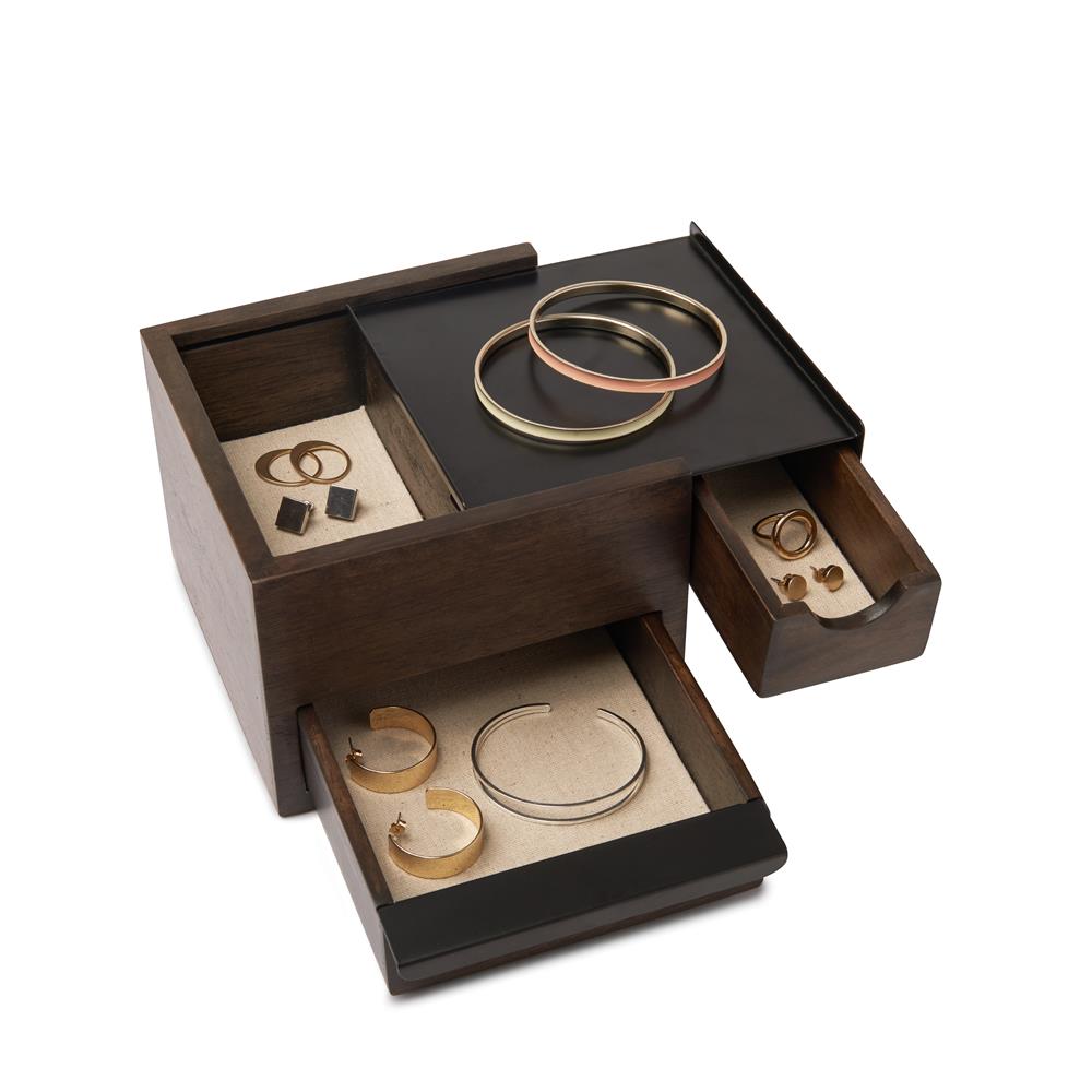 Umbra Stowit Mini Design Schmuckkasten Holz Braun Schmuckaufbewahrung Organizer