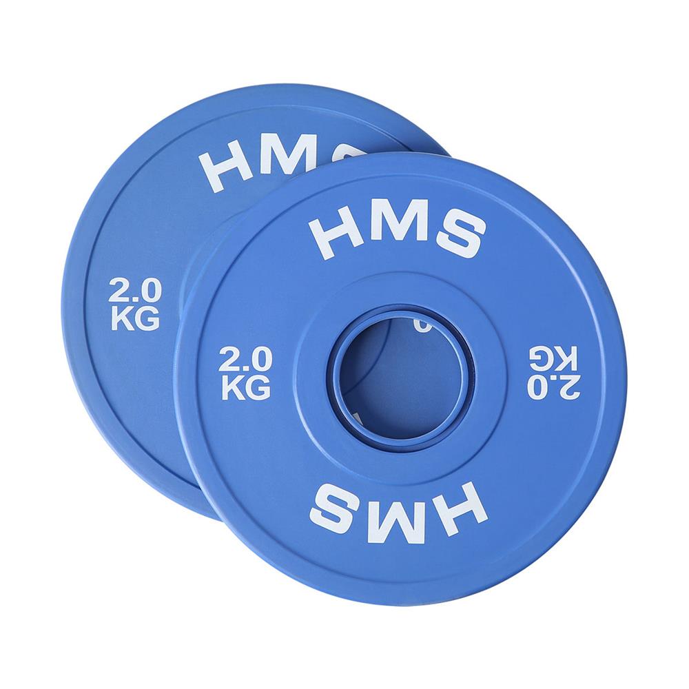 Hantelscheibe 2 kg Gummiert 50 mm, 2 Stück | HMS CBRS20