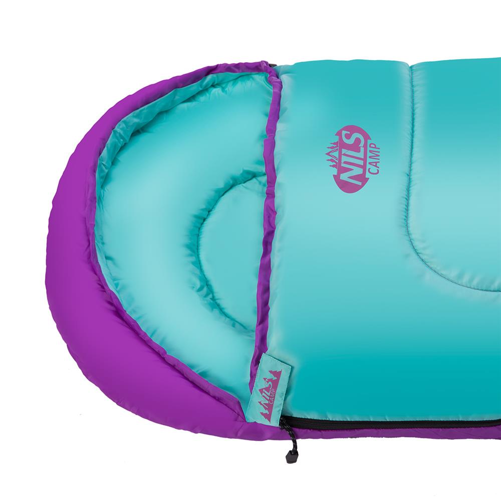 NILS CAMP Schlafsack Größe M Violett-Türkis - Mumienschlafsack für Outdoor, Trekking & Camping