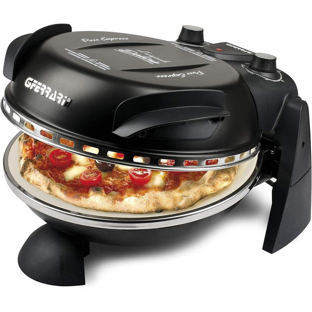 G3Ferrari elektrischer Pizzaofen Delizia 1200 W für Pizza Ø 31cm schwarz Pizzamaker mit feuerfestem Naturstein