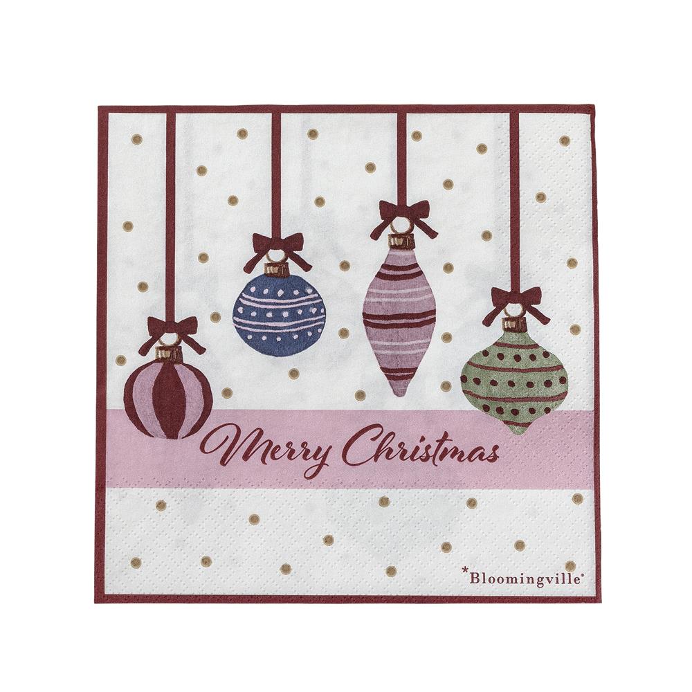 Bloomingville Ornamentia Servietten Bunt 20 Stück Weihnachtsservietten 33x33 cm