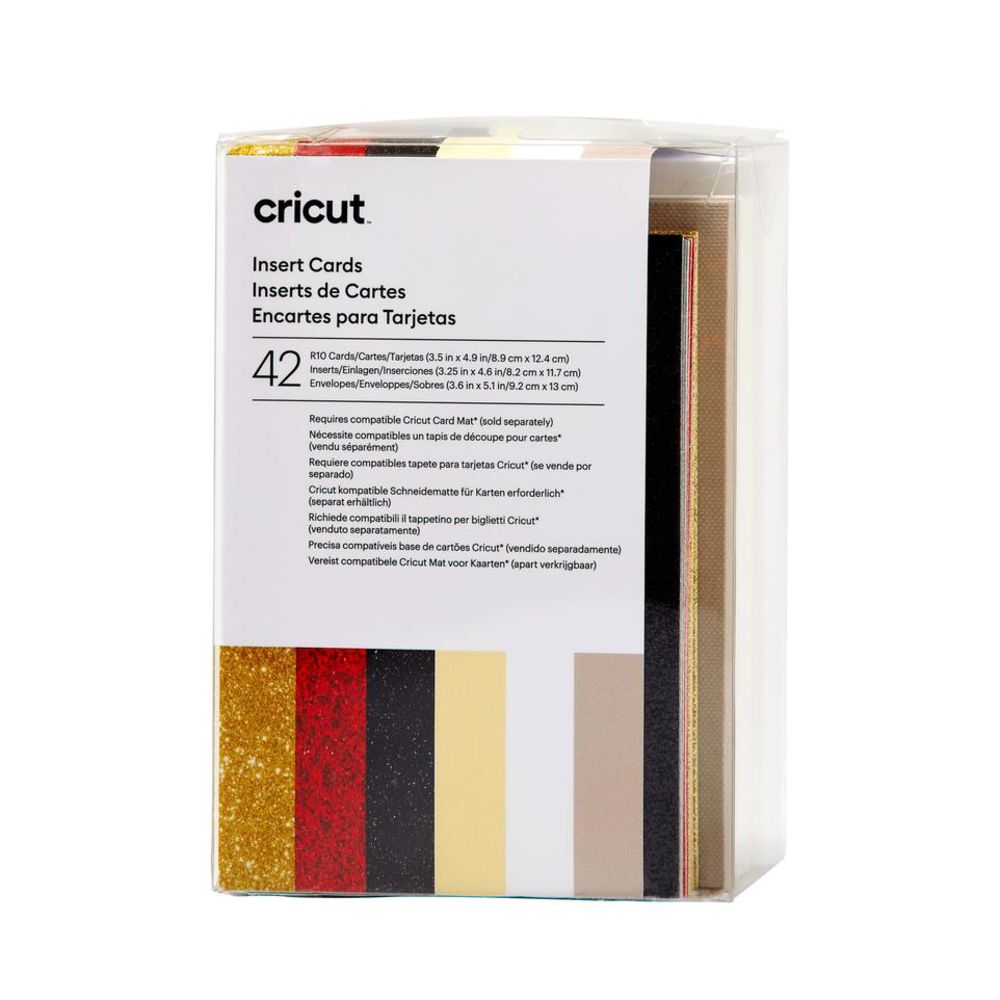 Cricut Einlegekarten Glitzer und Glamour R10 mit Einleger in Glitzerfarben 42 Stück