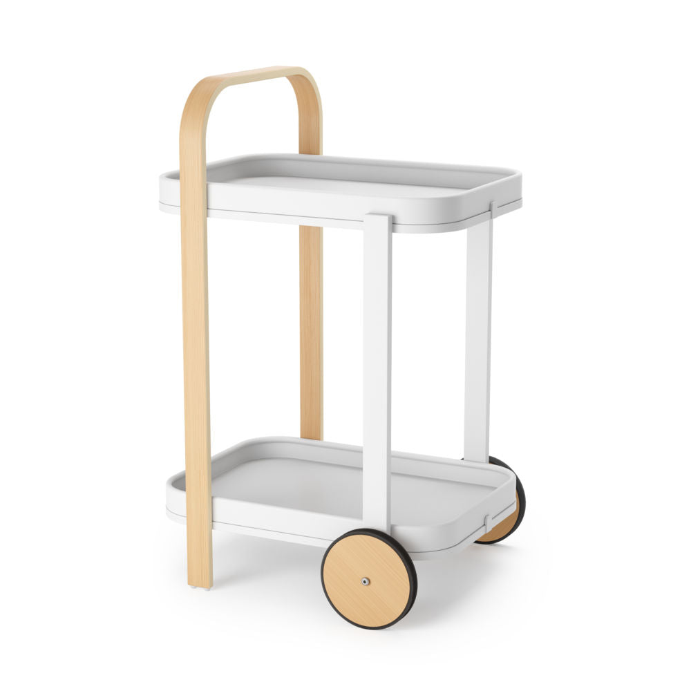 Umbra Bellwood Barwagen, Aufbewahrungswagen, Servierwagen in Weiß/Natur