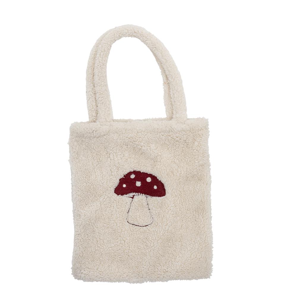 Bloomingville MINI Mushroom Tasche mit Pilzmotiv fürs Kinderzimmer & unterwegs, weiß
