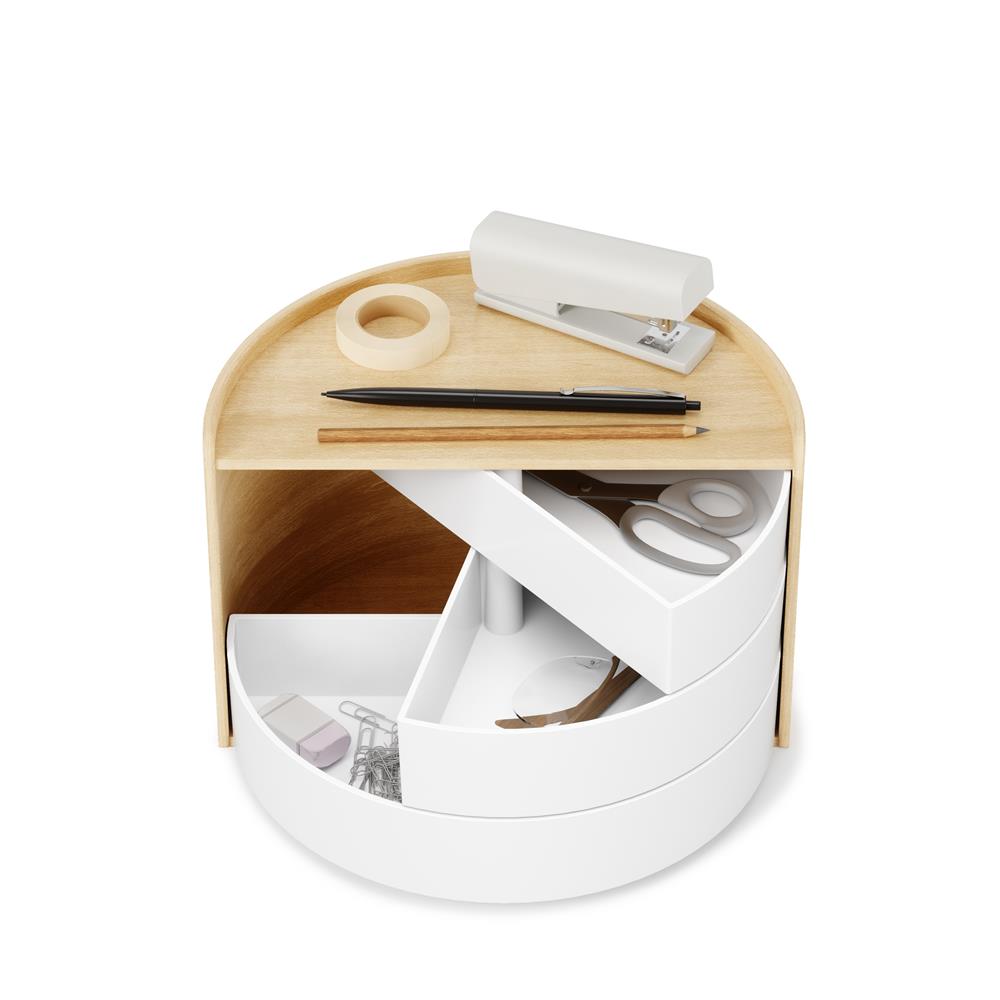 Umbra Moona Schmuckaufbewahrung Makeup Organizer und Accessoire Organizer mit drehbaren Schubfächern