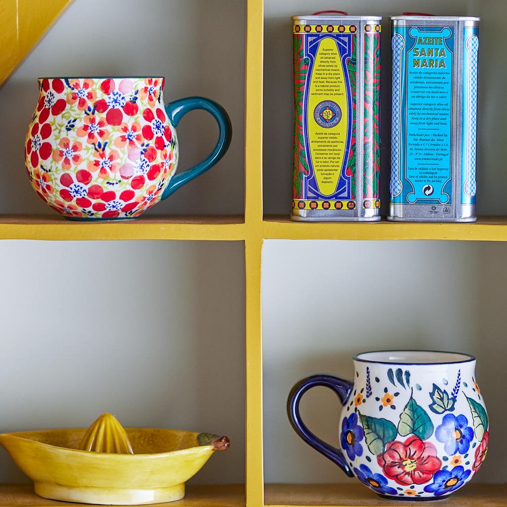 Bloomingville Florist Tasse Set 2er Bunt Steingut mediterran 330ml