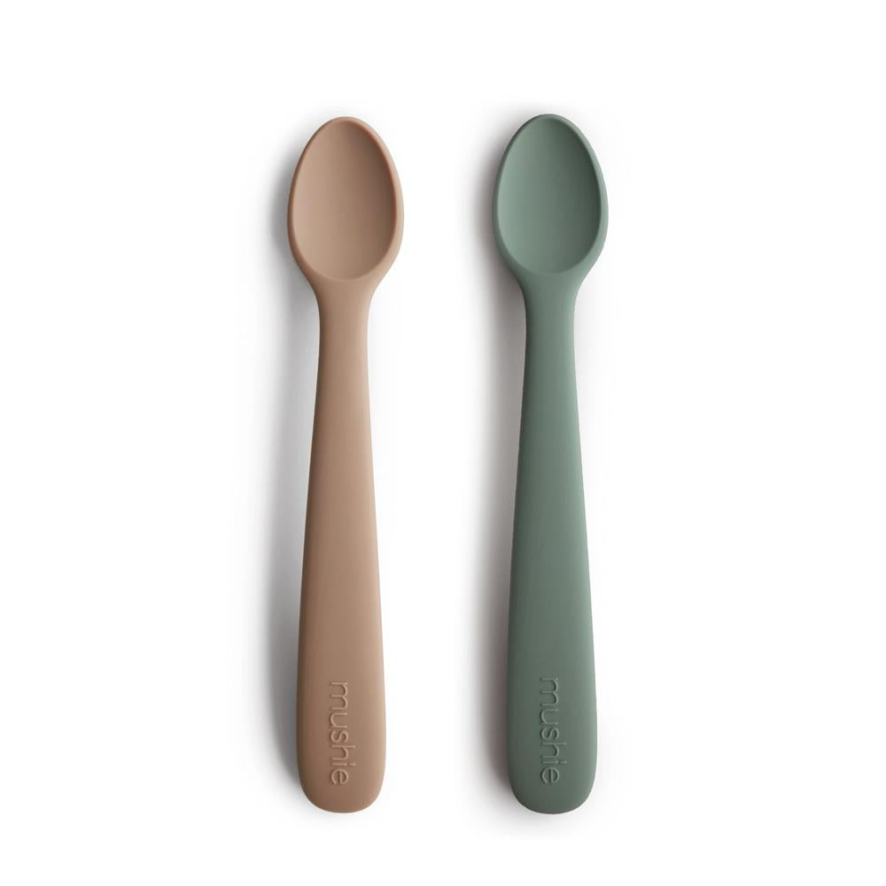 Mushie Silikon-Babylöffel 2er Set, Natural/Dried Thyme, BPA-frei