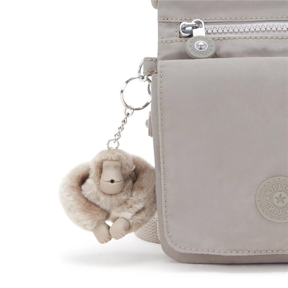 Kipling NEW ELDORADO, kleine Umhängetasche, Grey Gris (grau), kompakte Crossbody Tasche