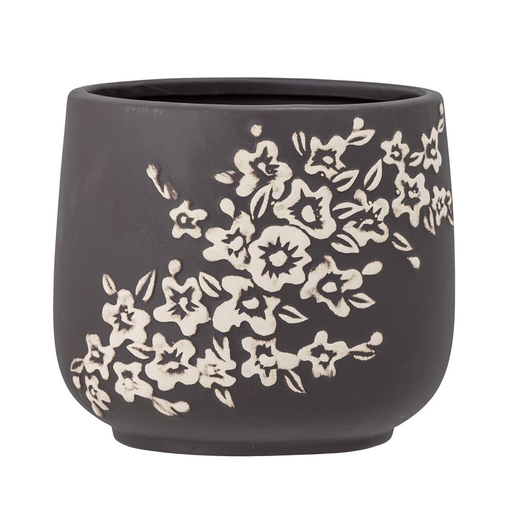 Bloomingville Betino Blumentopf braun D19 cm aus Steingut – Pflanztopf für Wohnzimmer