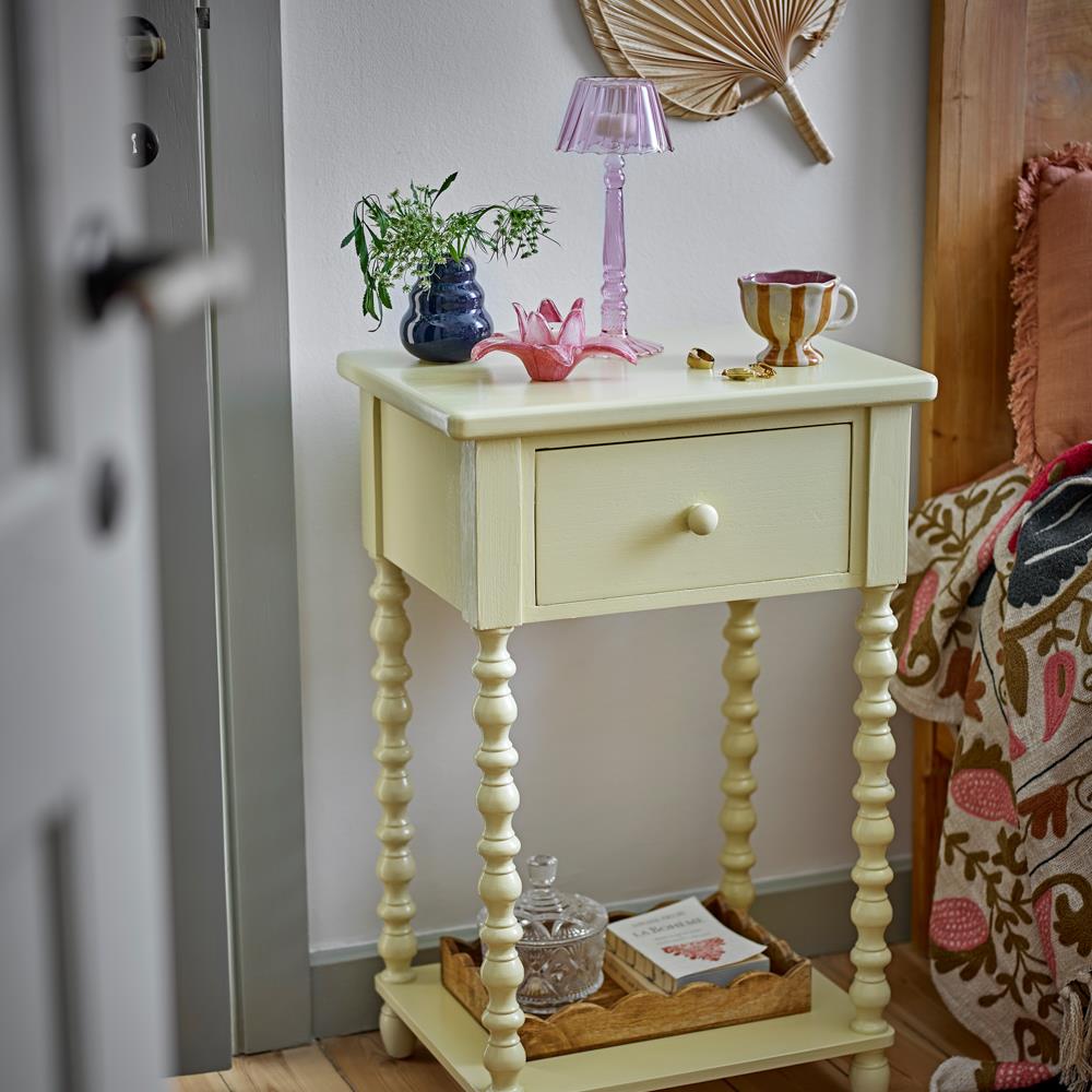 Bloomingville Faramir Vase aus Steingut in Blau – kleine Vase für Wohnzimmer und Tischdeko