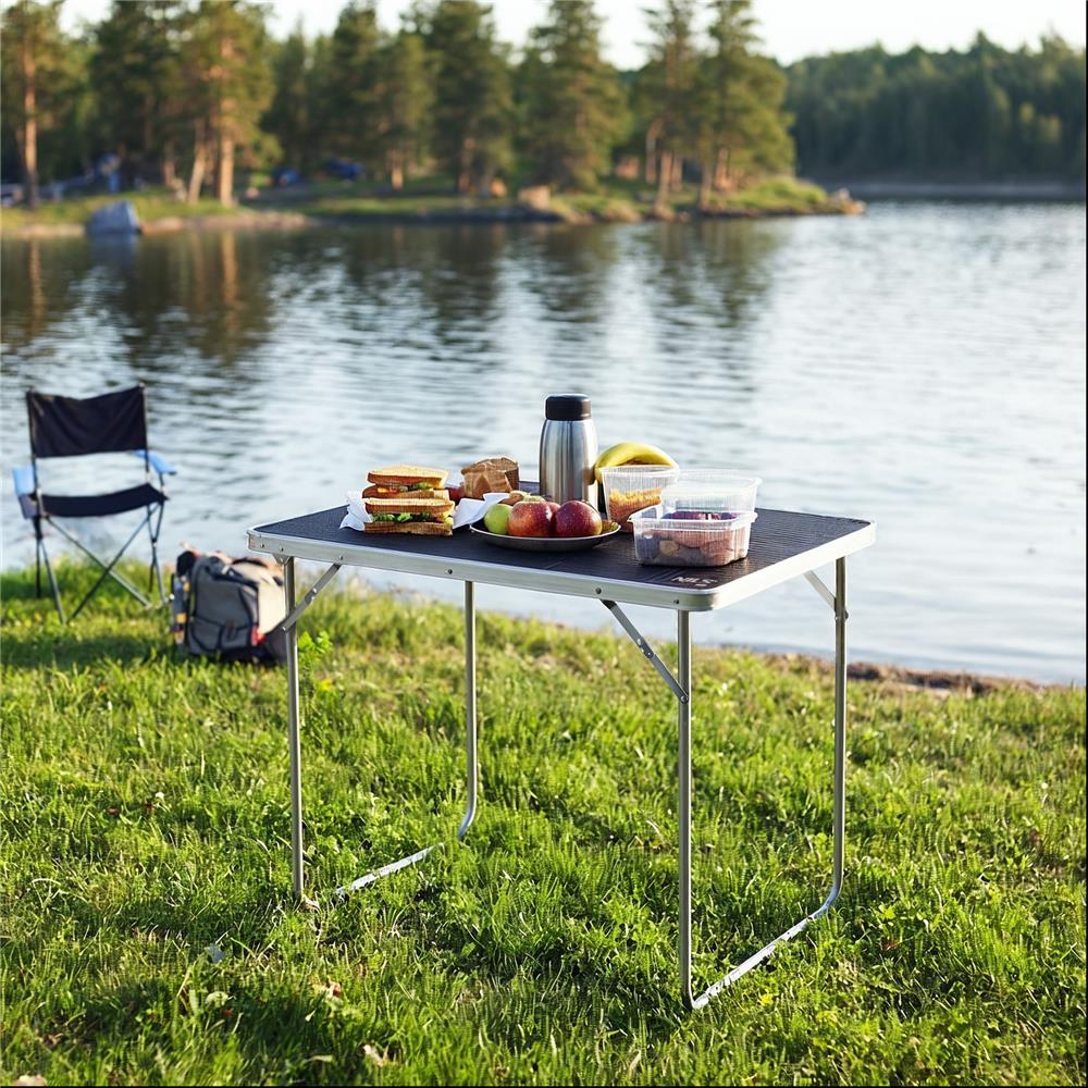 NILS CAMP Campingtisch grau kompakt faltbar für Camping Picknick Garten Outdoor