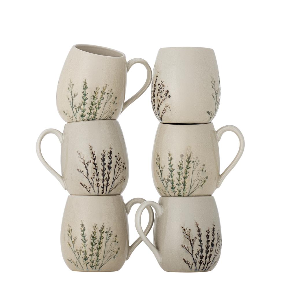 Bloomingville Bea Becher Natur Steingut 400ml 6er Set