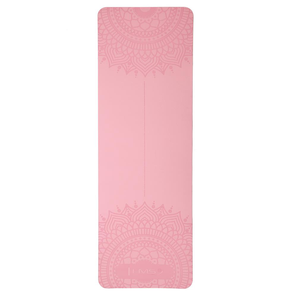 Yogamatte 183 x 61 x 0,8 cm Fitnessmatte Rosa Gymnastikmatte rutschfest | HMS YM10