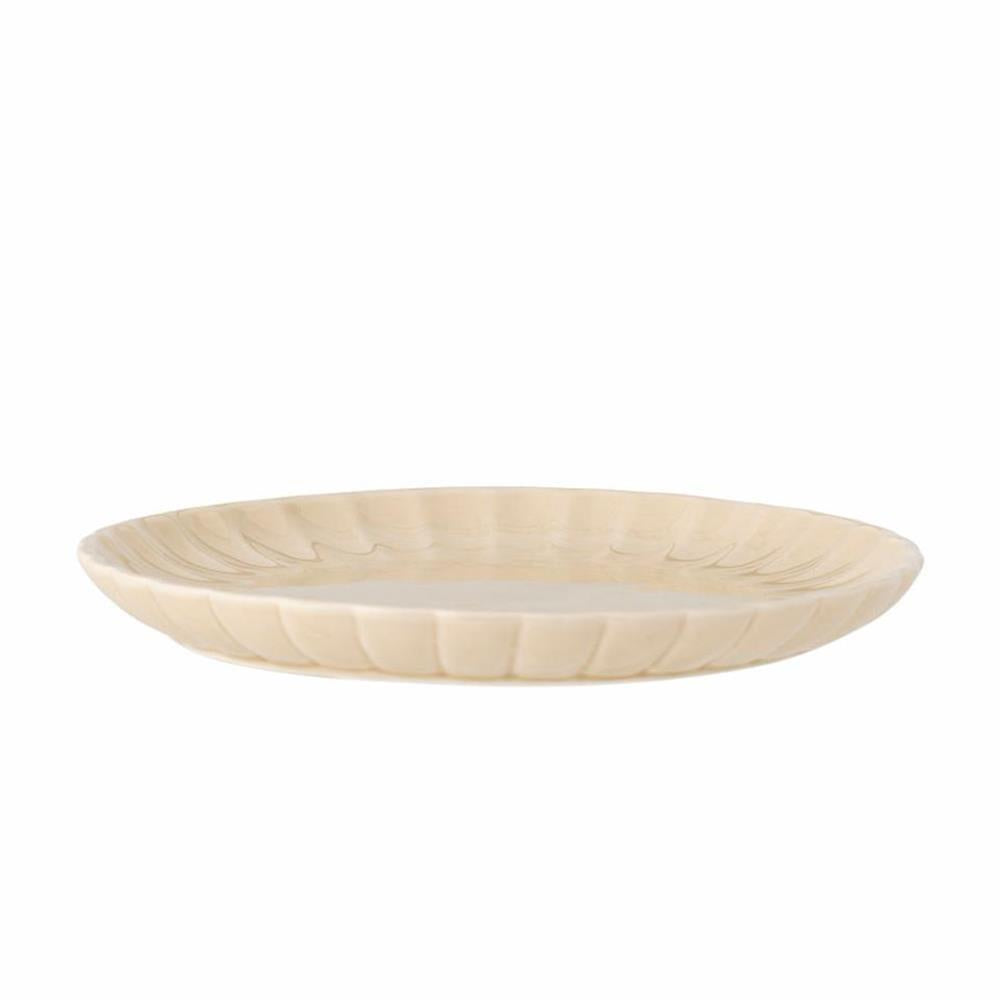 Bloomingville Latina Teller, Natur, 27 cm, Steingut, Speiseteller, dänisches Design