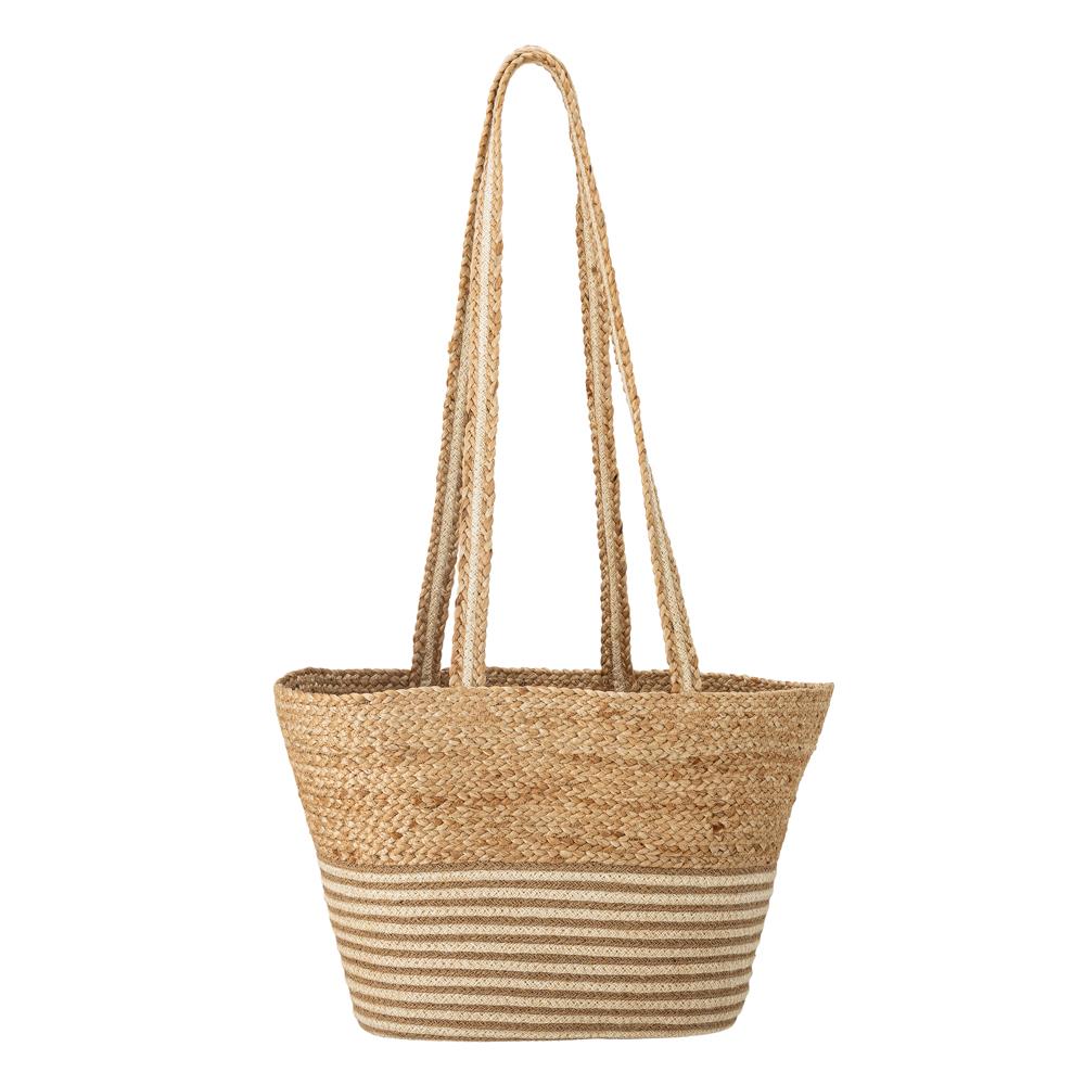 Bloomingville Simona Einkaufstasche aus Jute in Natur – nachhaltige Tragetasche für Einkauf & Strand