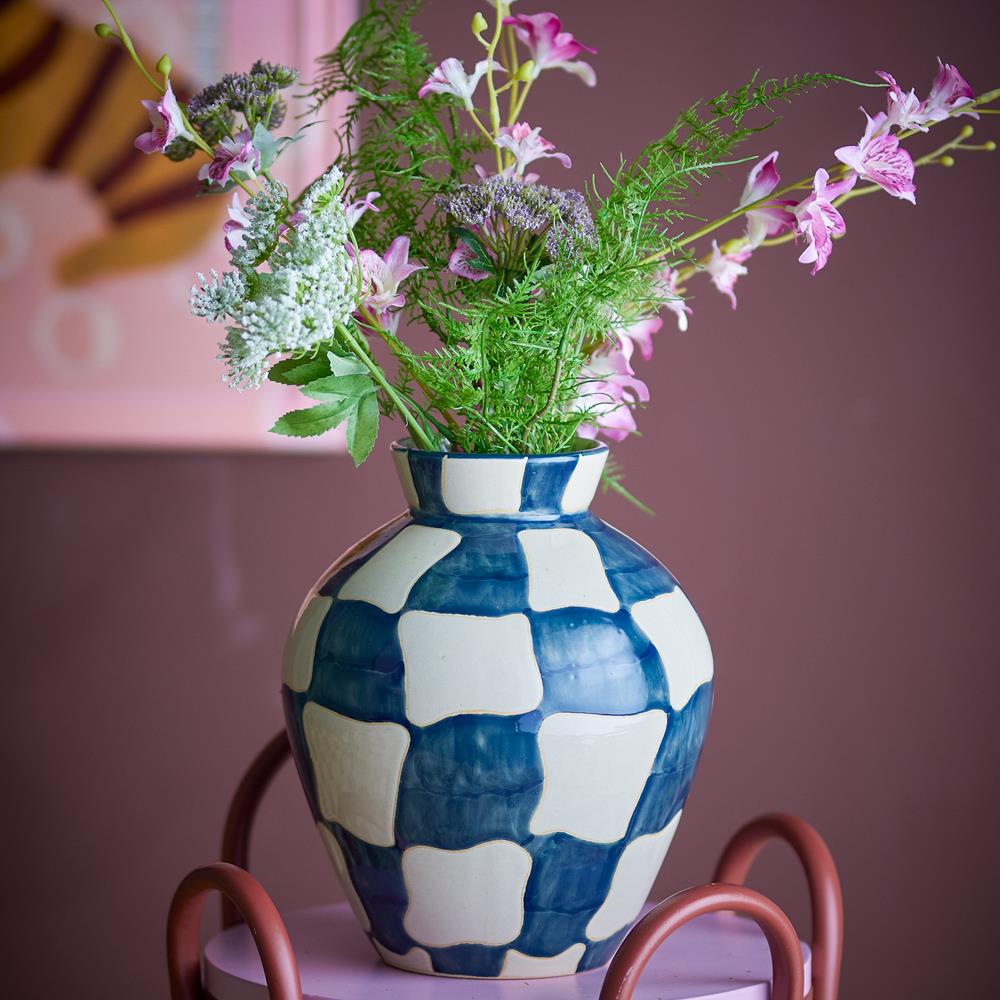 Bloomingville Check Vase Bunt Steingut Deko-Vase 20x24cm