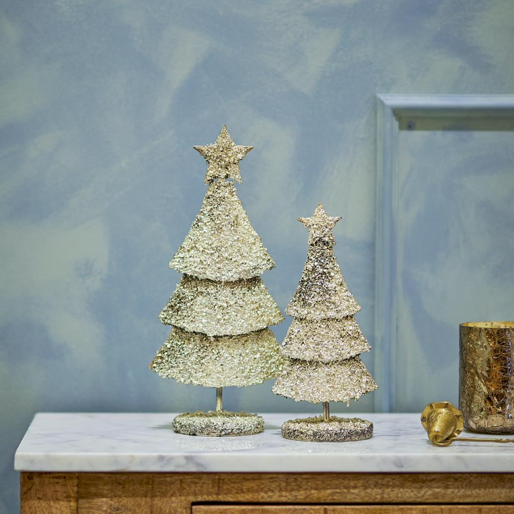 Bloomingville Radha Deko-Baum Gold Metall 2er Set Weihnachtsdeko