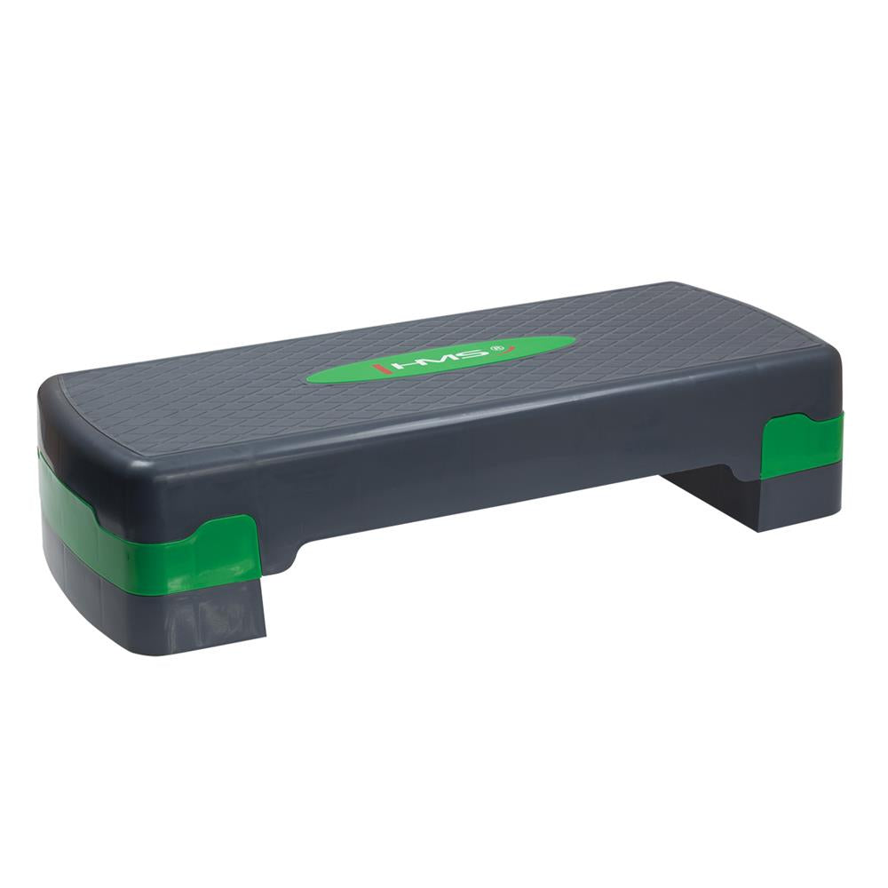 Aerobic Stepper 2-fach höhenverstellbar Grau/Grün für Cardio und Workout | HMS AS003