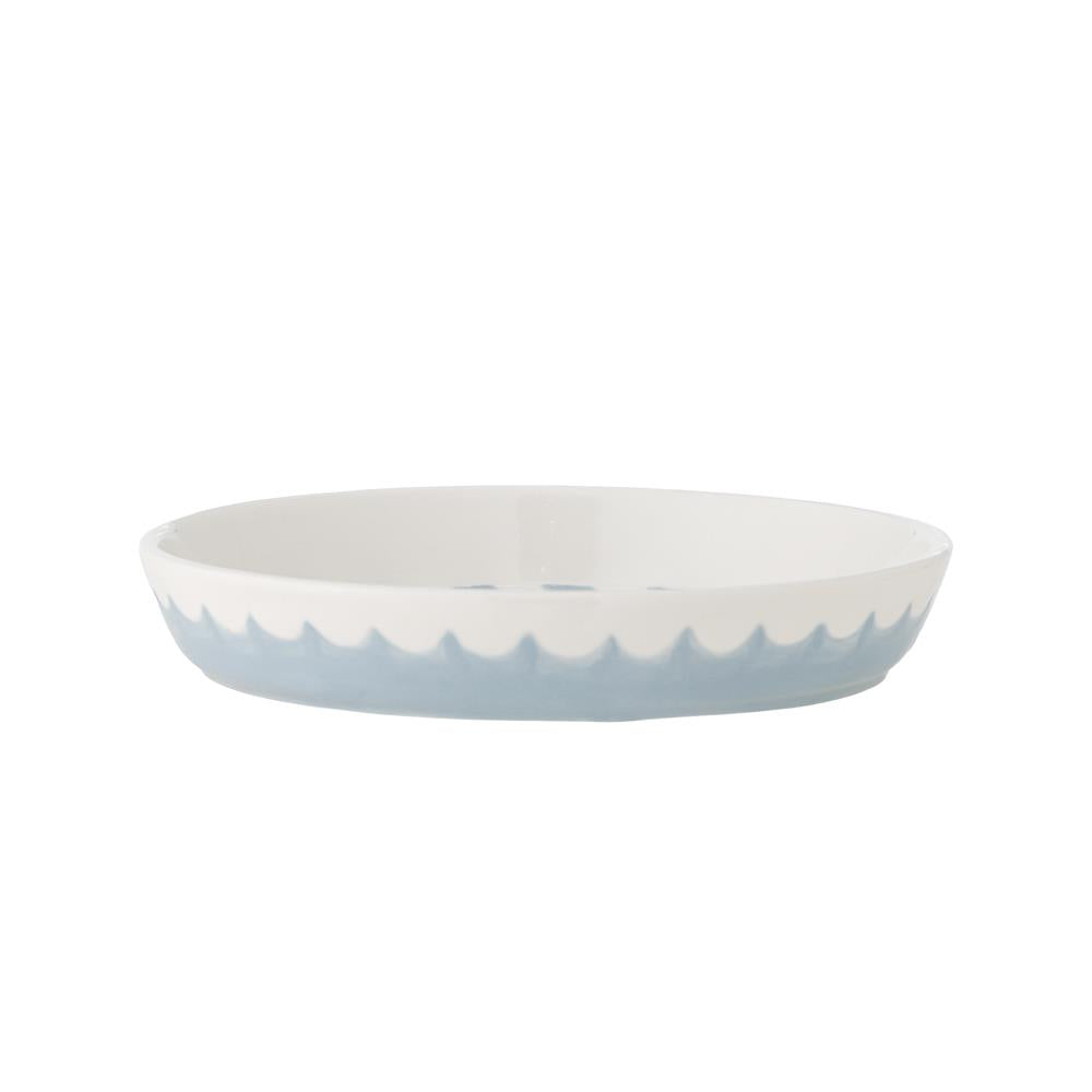 Bloomingville Lively Servierplatte aus Steingut in Blau D20,5 cm – Servierplatte für Küche und Tischdeko