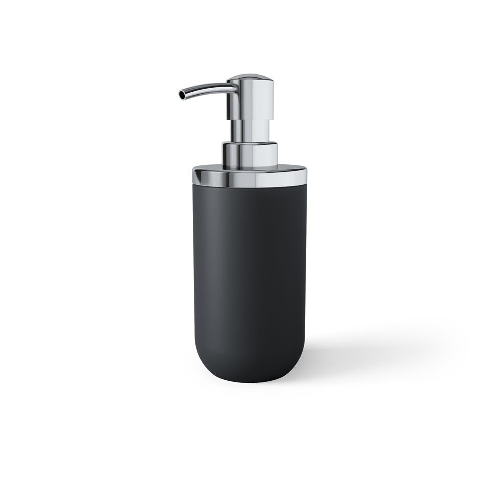 Umbra Junip Seifenspender Chrom/Schwarz Moderner Spender für Flüssigseife und Schaumseife 380 ml