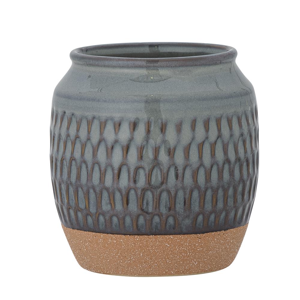 Bloomingville Lui Blumentopf, Grün, Steingut D12,5xH12,5 cm