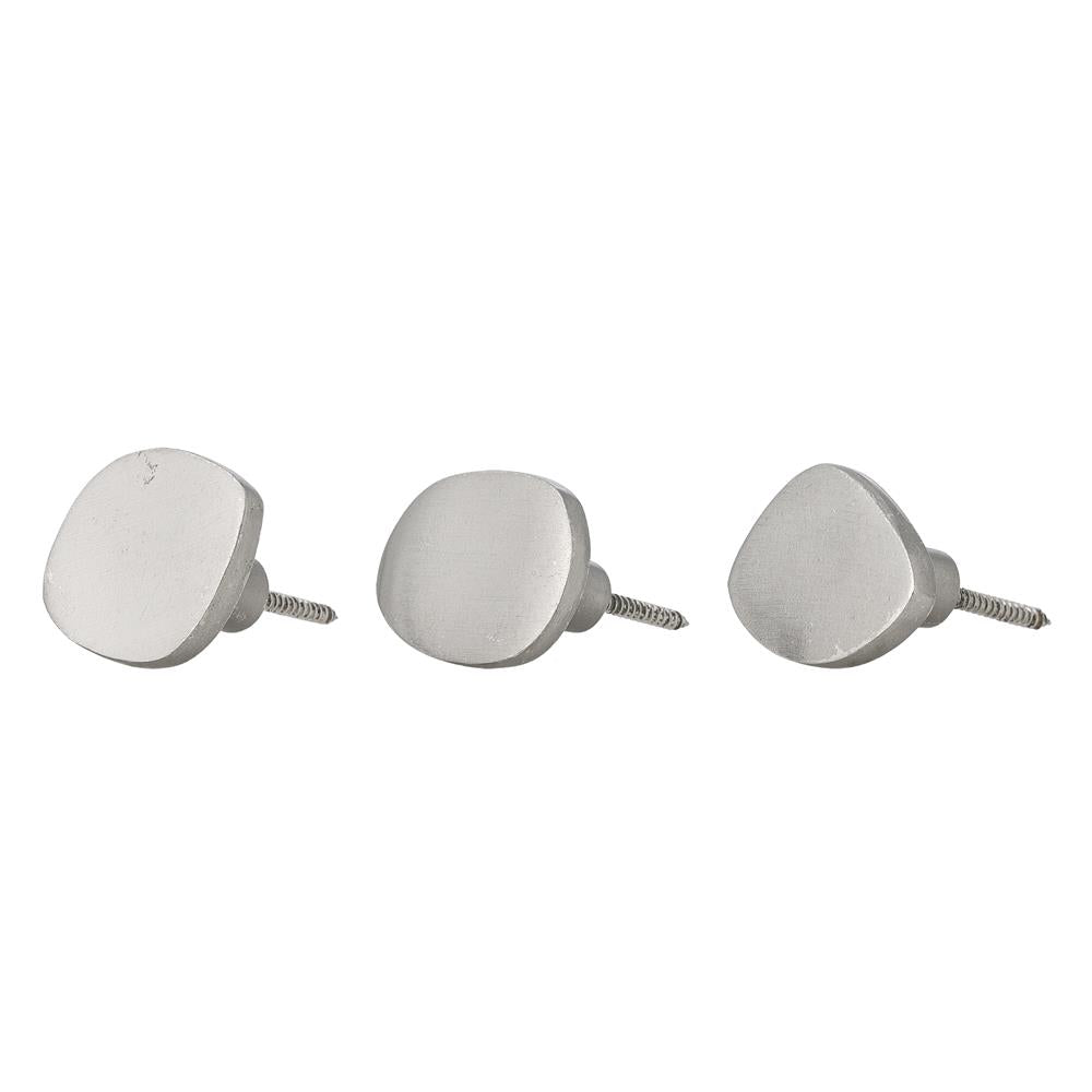 Bloomingville Ferri Haken silber - 3er Set Wandhaken modern Aluminium für Flur Bad & Küche