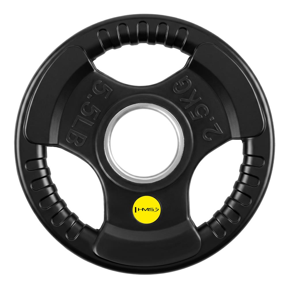 Hantelscheibe 2,5 kg Gummiert 50 mm mit Tri-Grip-Griffe | HMS TOK02 PRO