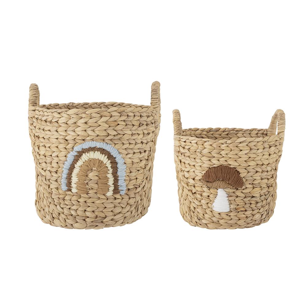 Bloomingville MINI Agnes Korb 2er Set Naturfarben Aufbewahrungskörbe