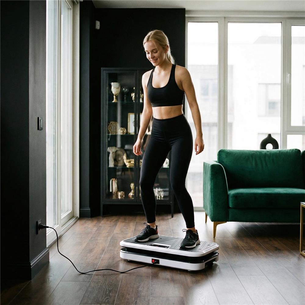 Vibrationsplatte mit Liegestützgriffen Bluetooth 150 kg | HMS SVP09