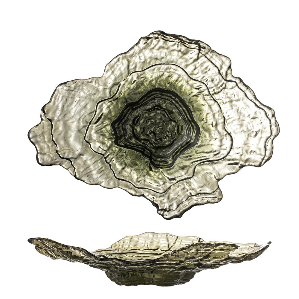 Bloomingville Aiku Dekoschale Glas grün skulptural 38 cm