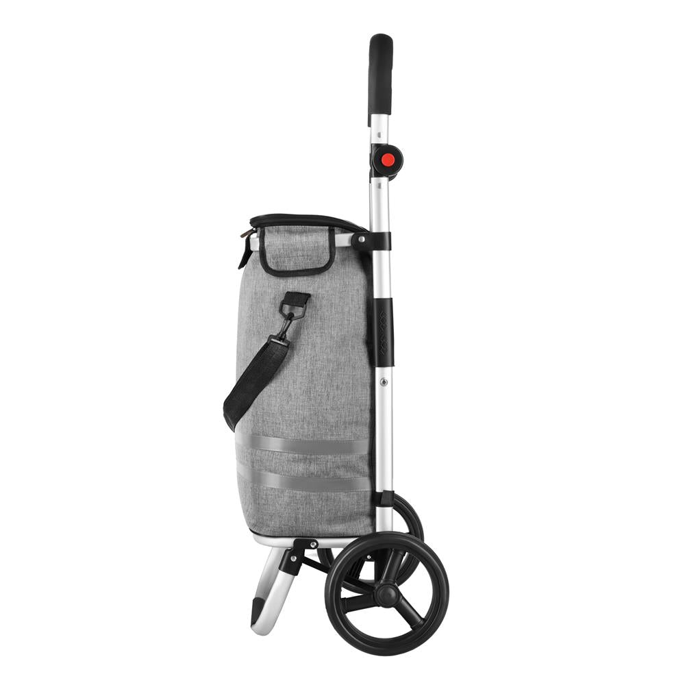 NILS CAMP Einkaufstrolley 45L klappbar grau leicht für Einkauf Reisen Outdoor